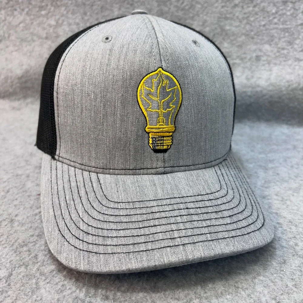 Lightbulb Maple Leaf Mens Grey Richardson Trucker Hat Snapback Mesh OSFM